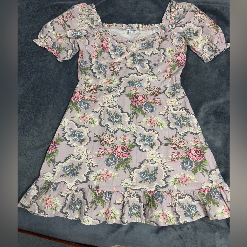 Floral Pink Dress Neon Rose